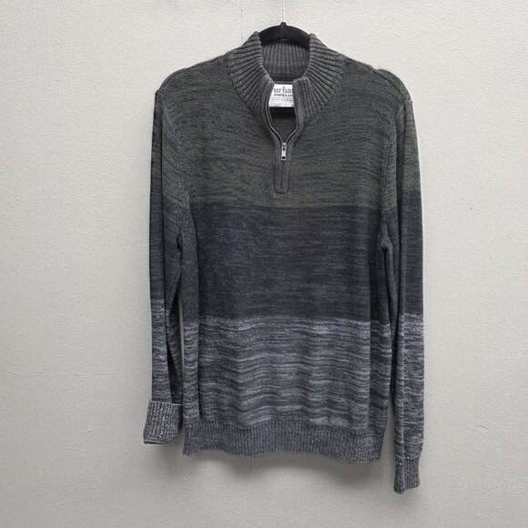 Urban Pipeline Sweater Mens XL Gray Half Zip Pullover Ombre Knit Casual Warm - Picture 1 of 10